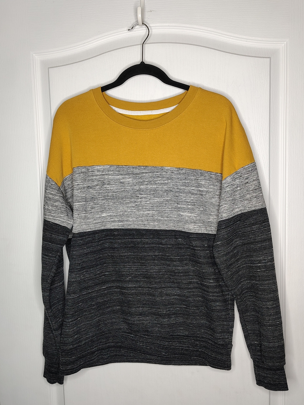 Reflex Colorblock Crewneck Sweatshirt - Mustard, Light Gray & Dark Gray